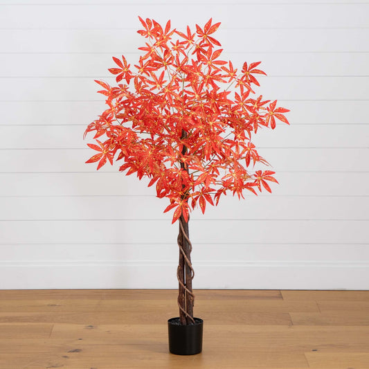 4’ Autumn Vibrant Maple Artificial Fall Tree