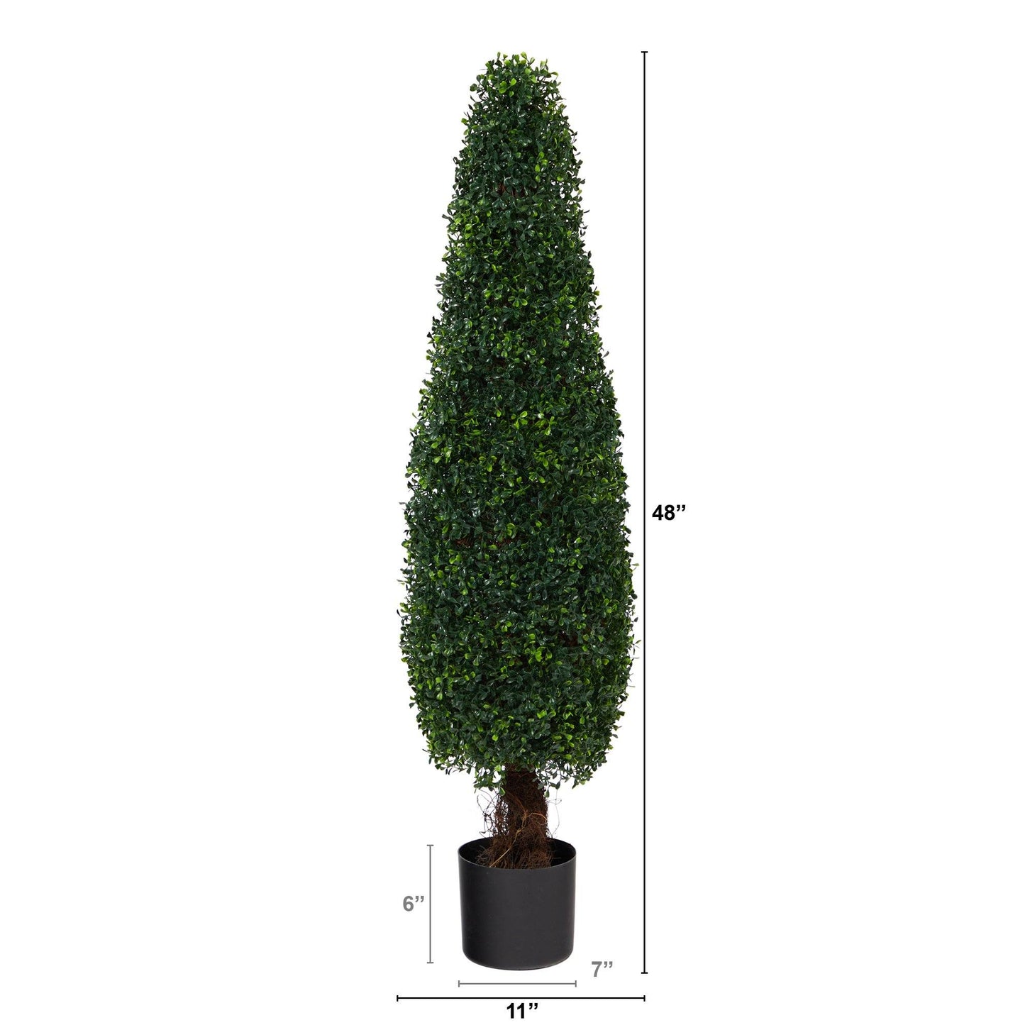 Árbol topiario artificial de boj de 4 pies resistente a los rayos UV (interior/exterior)