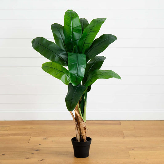 4’ Double Stalk Banana Artificial Tree