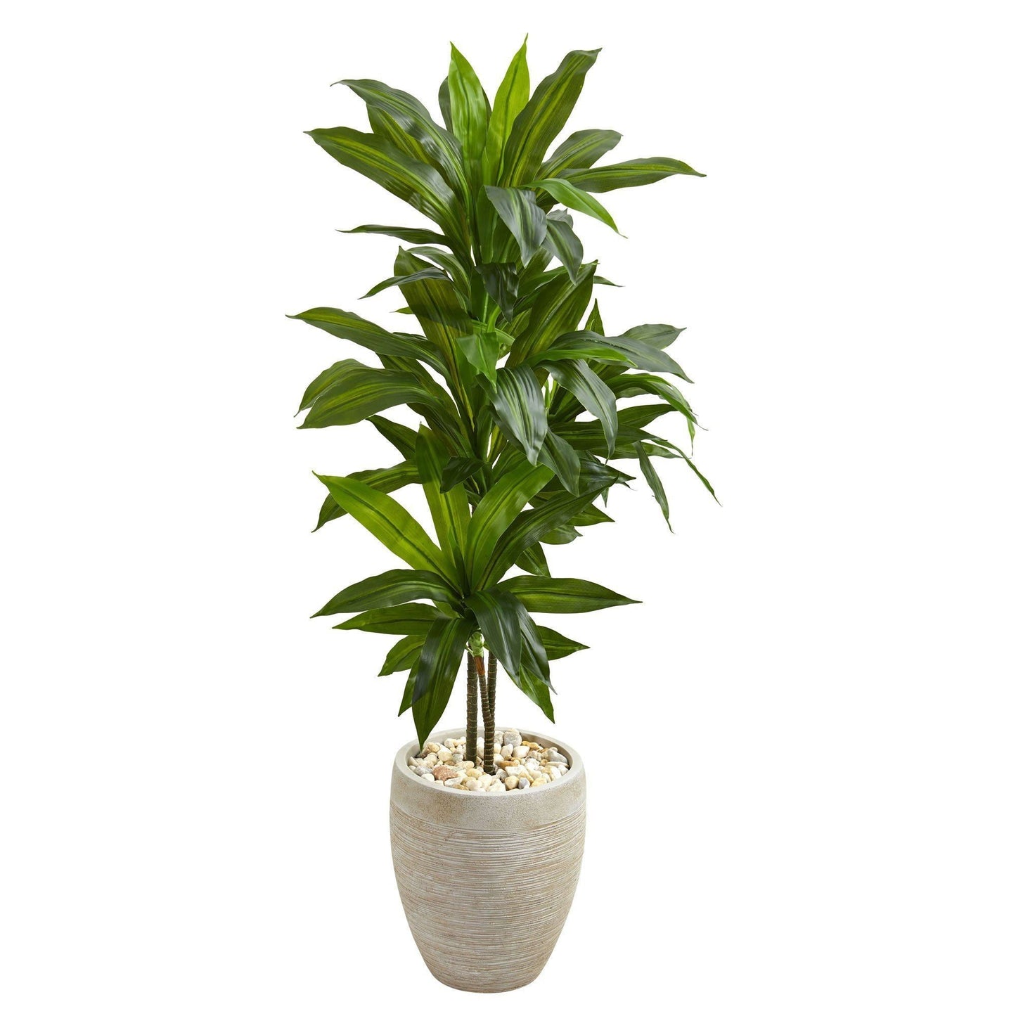 Plante artificielle Dracaena de 4 pi dans une jardinière couleur sable (Real Touch)