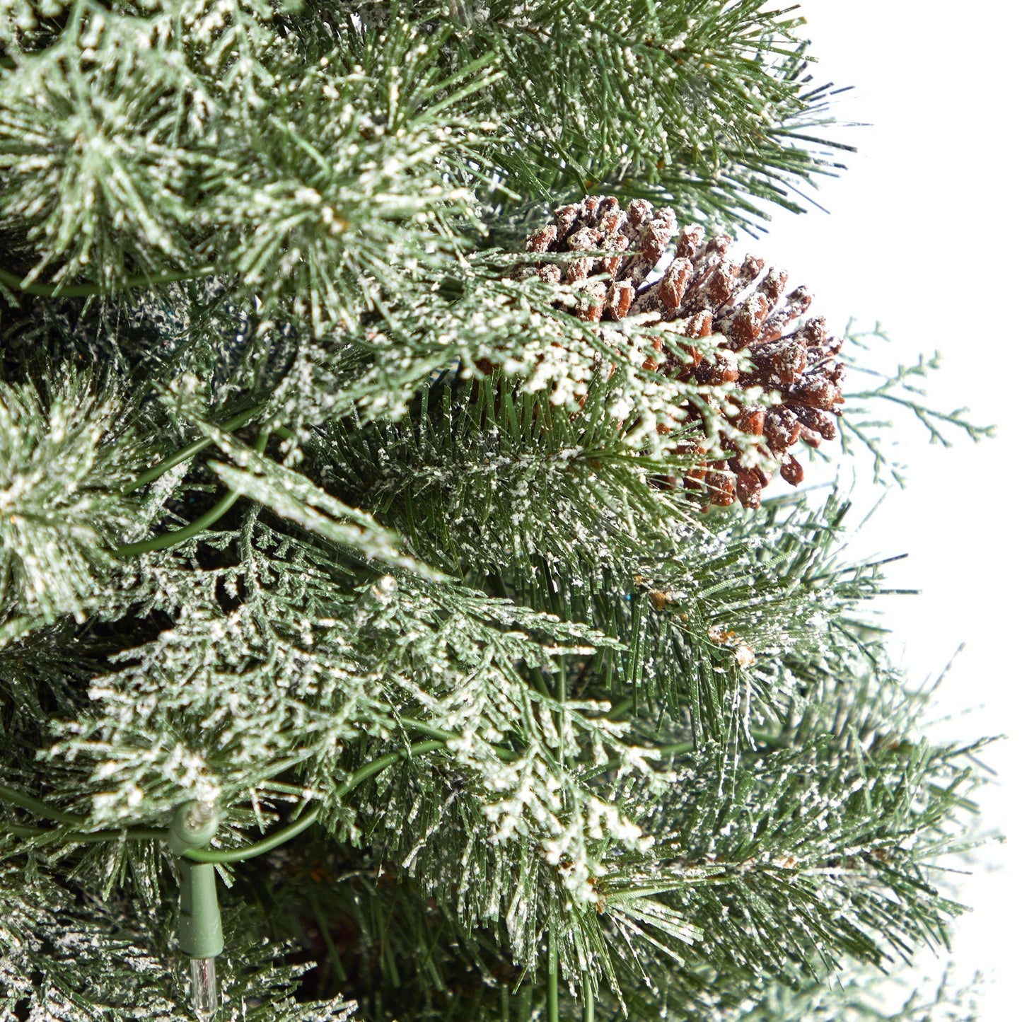 4’ English Pine Tree with 100 Warm White LED Lights and 413 Bendable Branches in Decorative Urn