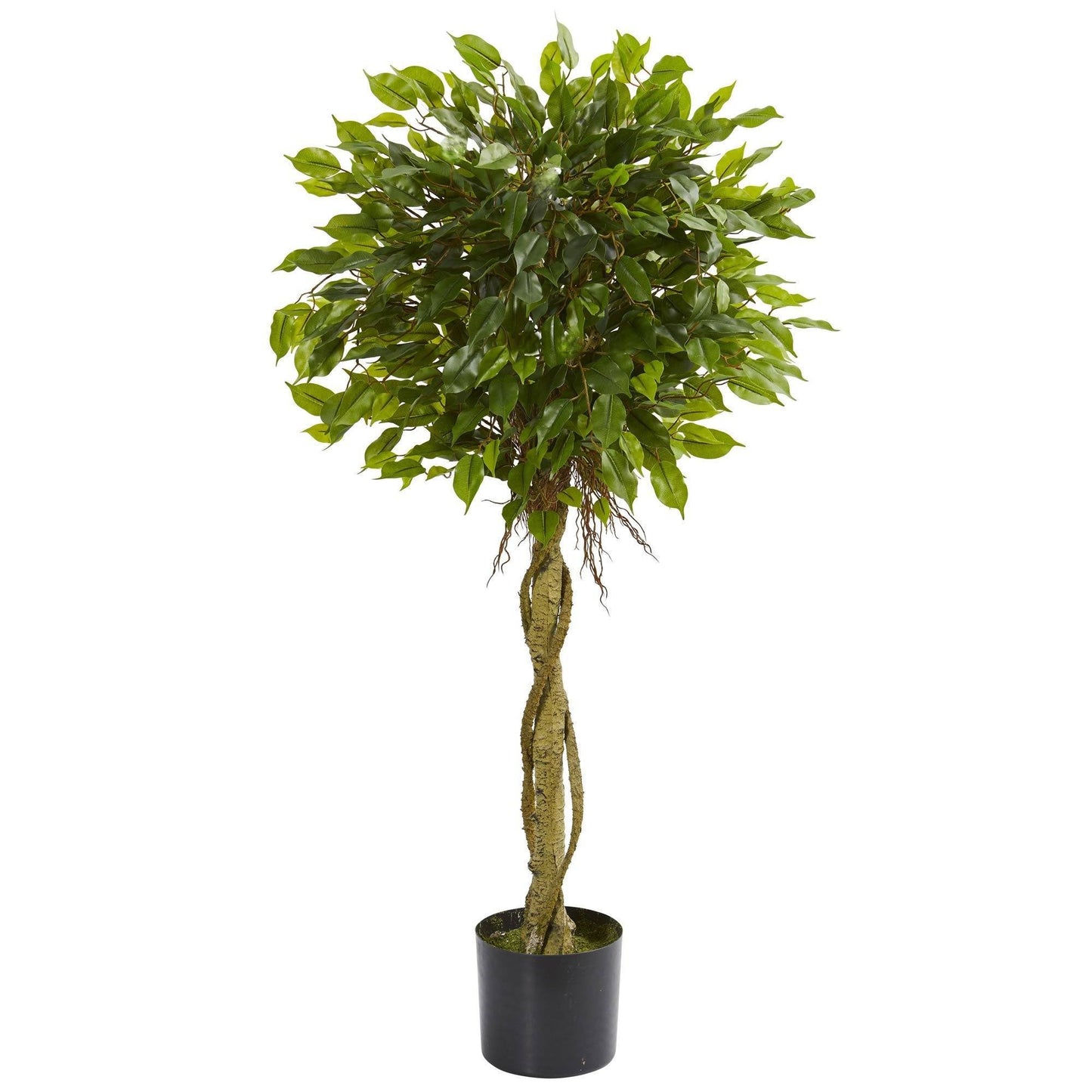 Árbol topiario artificial Ficus de 4 pies resistente a los rayos UV (interior/exterior)