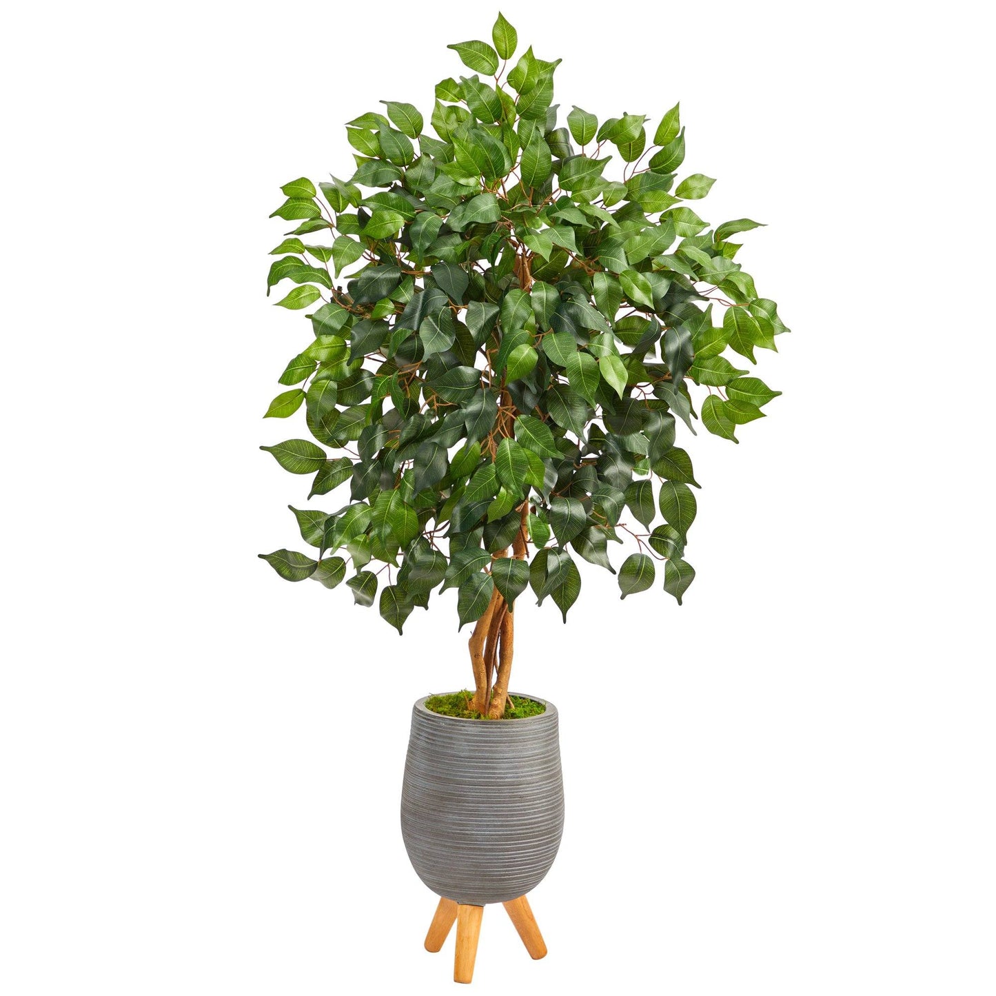 4’ Ficus Artificial Tree in Gray Planter with Stand