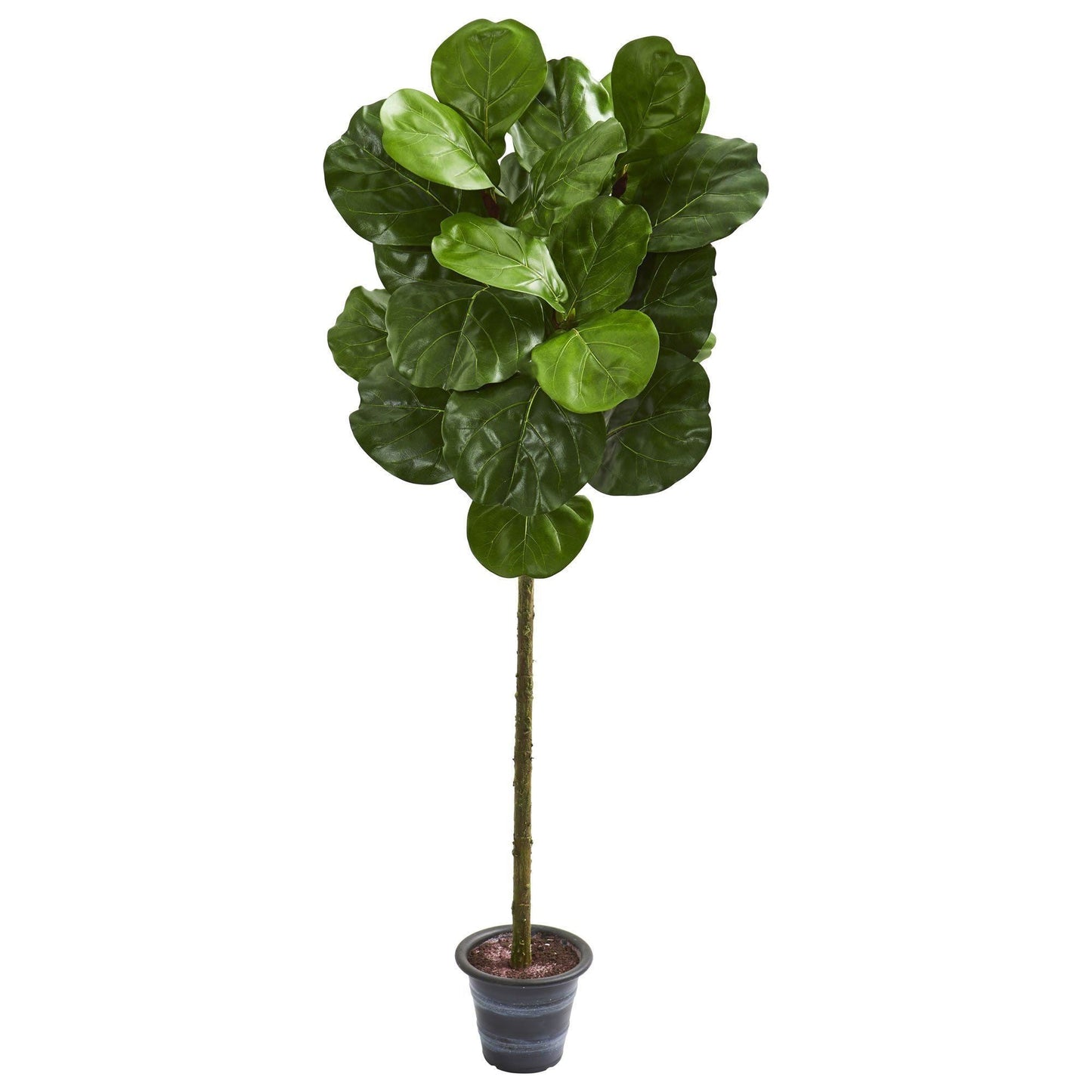 Árbol artificial de hojas de violín de 4 pies con macetero decorativo