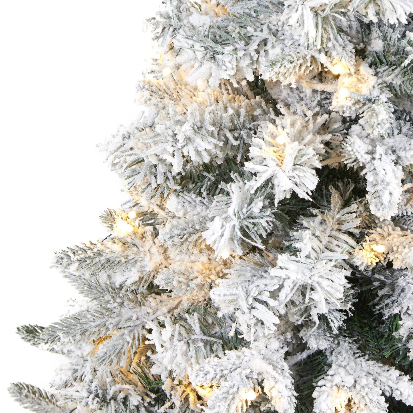 4' Flocked Vermont Mixed Pine Artificial Christmas Tree with 100 Clear LED Lights