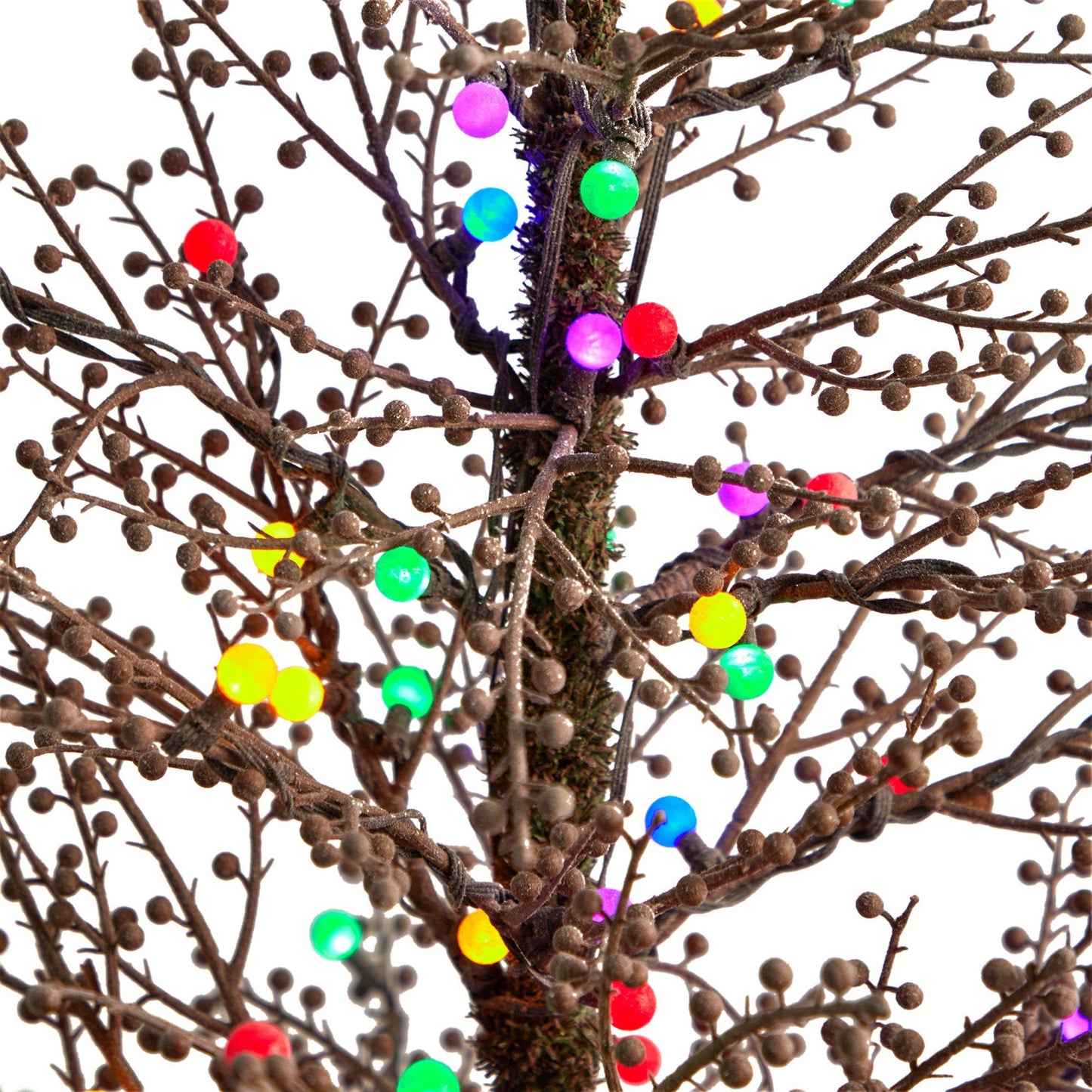 Sapin de Noël artificiel avec brindilles de baies givrées de 4 pi