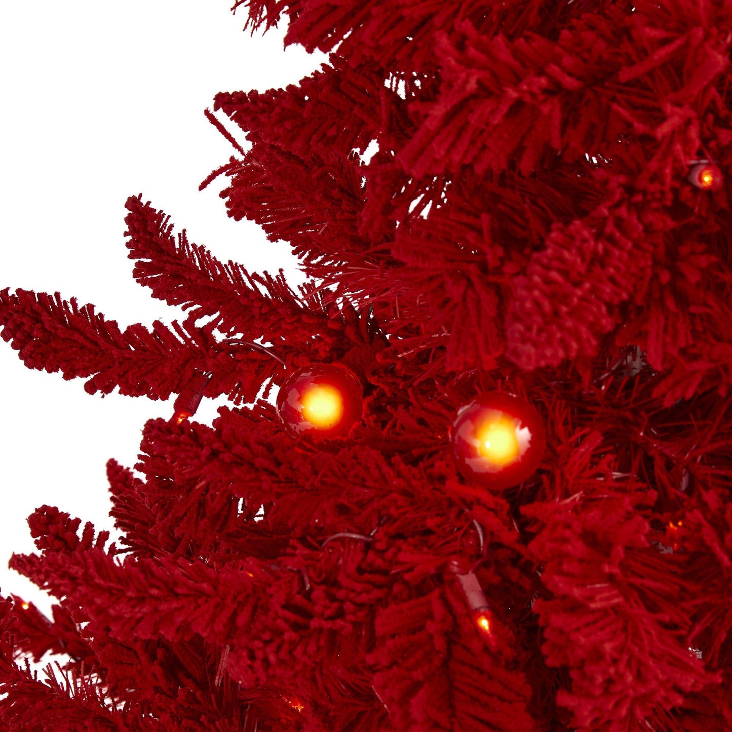 Sapin de Noël artificiel rouge floqué Fraser de 4 pi