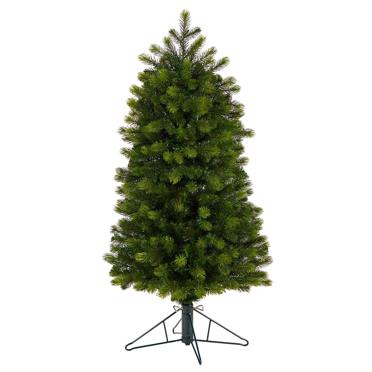 4’ Slim Colorado Mountain Spruce Artificial Christmas Tree with 150 (Multifunction) Micro LED Lights and 360 Branches