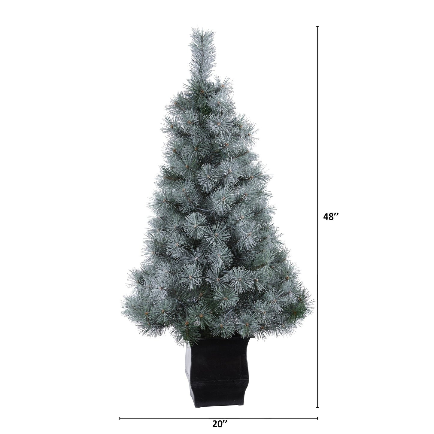 4' Snowy Mountain Pine Artificial Christmas Tree with 150 LED Lights and Decorative Planter