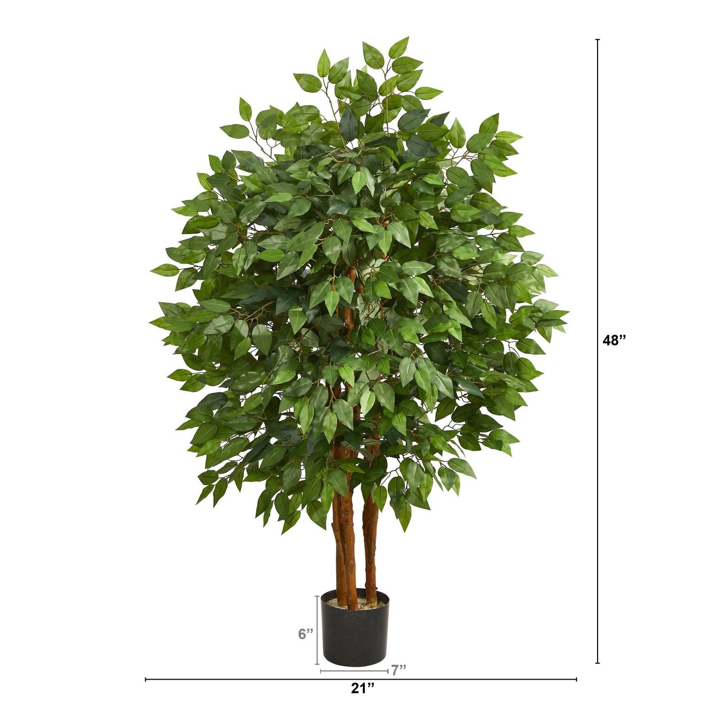 Arbre ficus artificiel de luxe de 4 pi