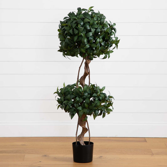 4' Sweet Bay Double Ball Topiary Silk Tree