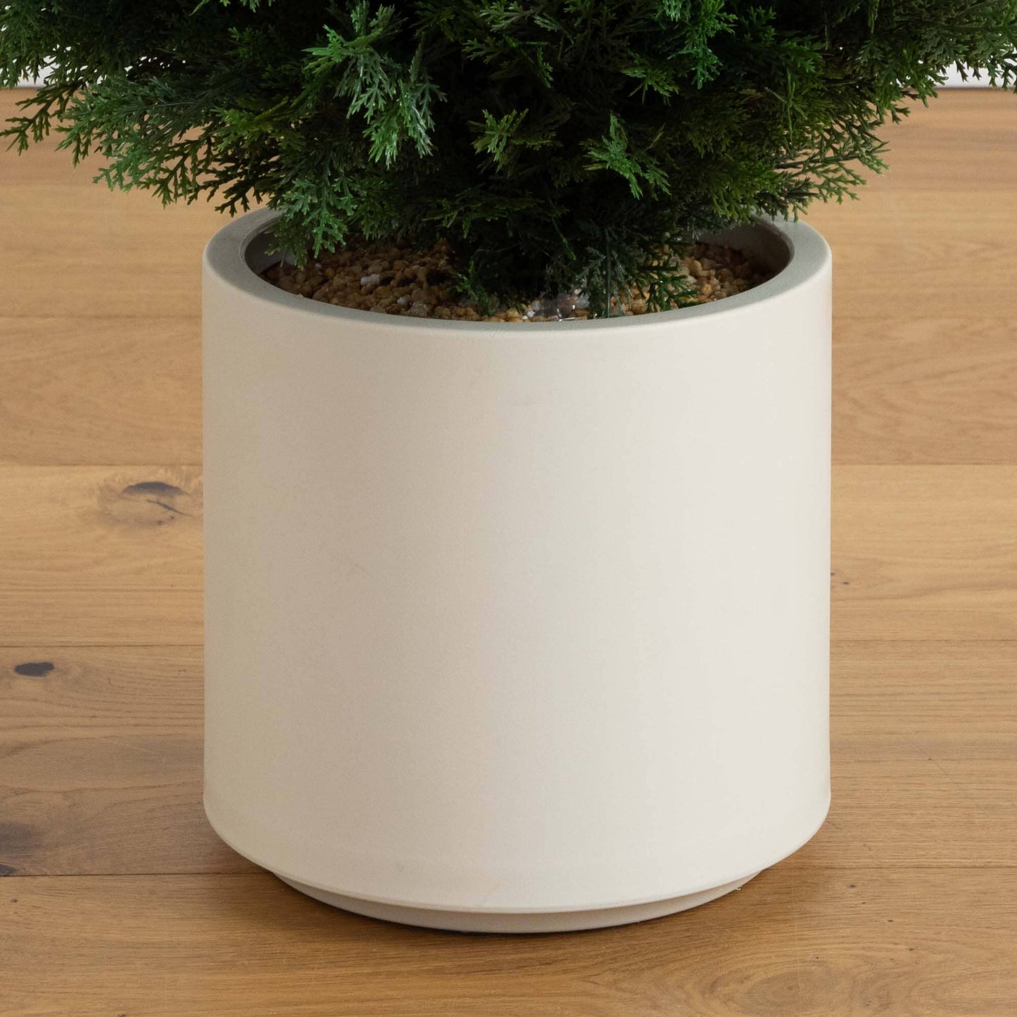 4’ UV Resistant Artificial Cedar Tree in Decorative White Planter (Indoor/Outdoor)