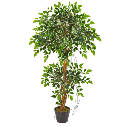 Árbol artificial ficus abigarrado de 4 pies