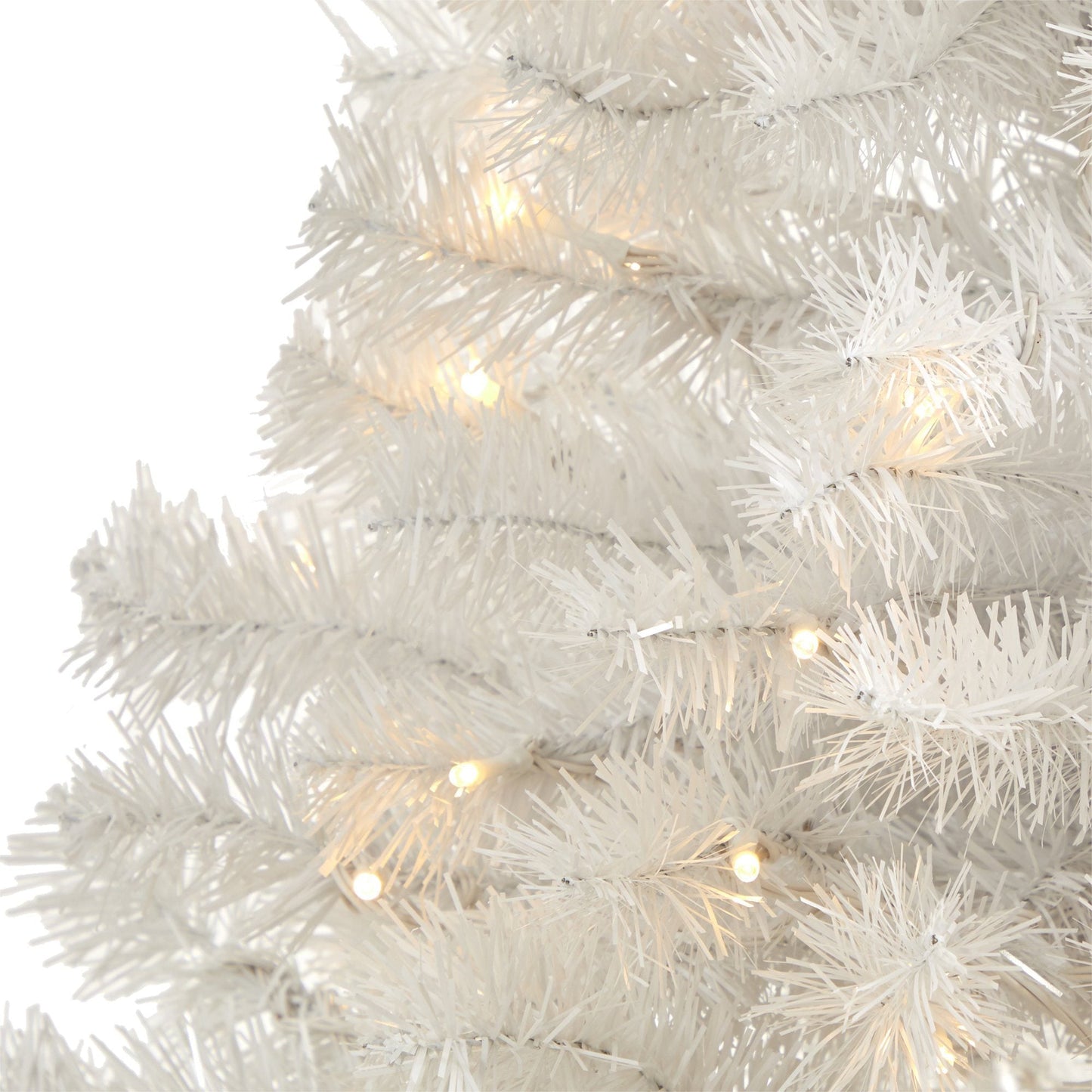 Sapin de Noël artificiel blanc de 4 pi avec 100 lumières LED transparentes