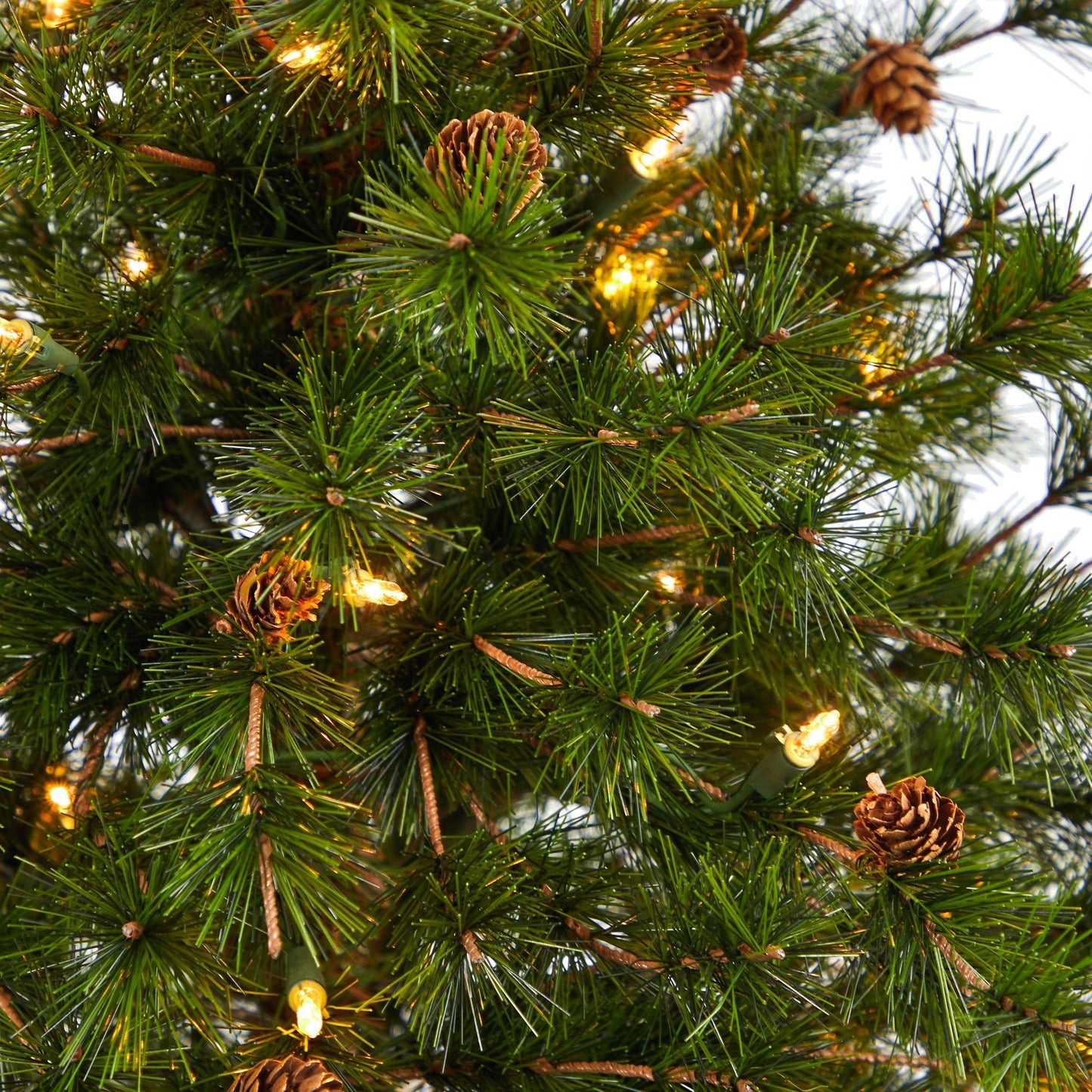 Árbol de Navidad artificial de pino de montaña de Colorado de 44" con 50 luces transparentes. 171 ramas flexibles y piñas en maceta