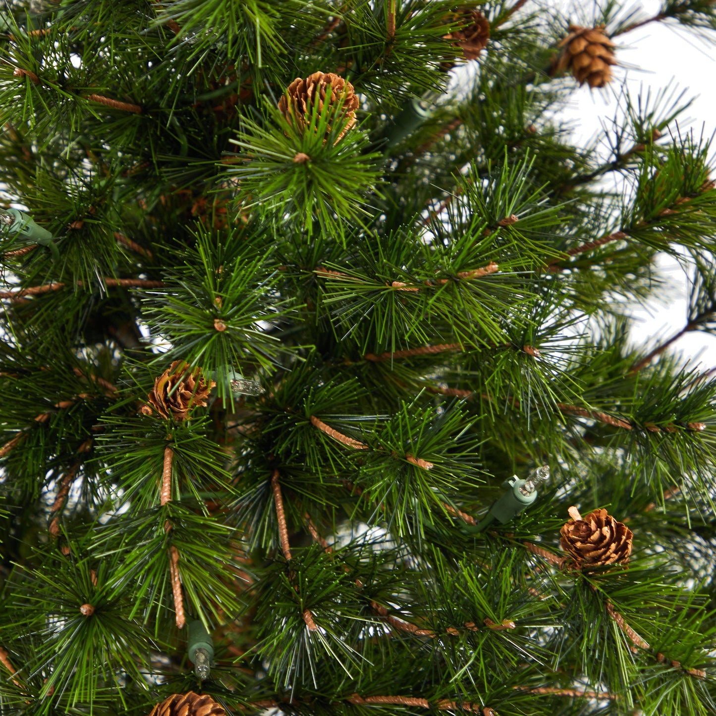 Árbol de Navidad artificial de pino de montaña de Colorado de 44" con 50 luces transparentes. 171 ramas flexibles y piñas en maceta