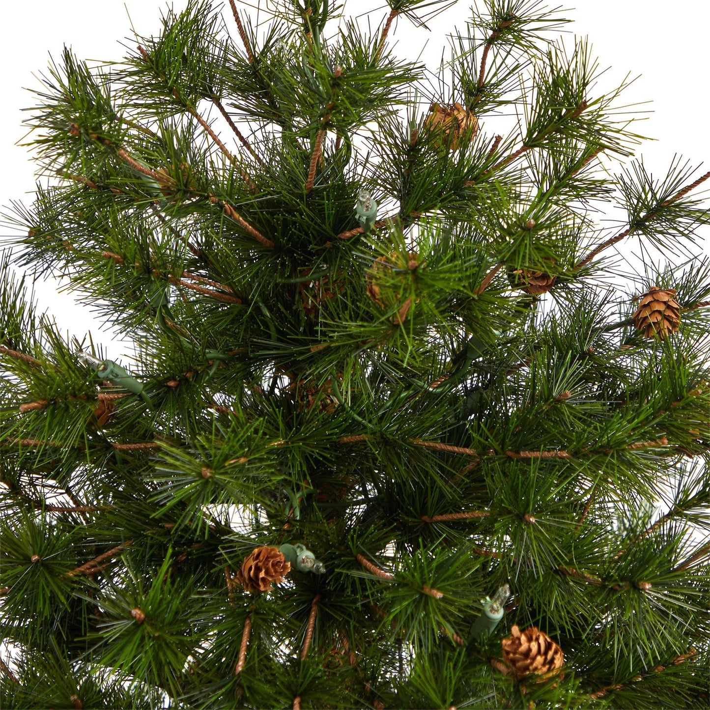 Árbol de Navidad artificial de pino de montaña de Colorado de 44" con 50 luces transparentes. 171 ramas flexibles y piñas en maceta