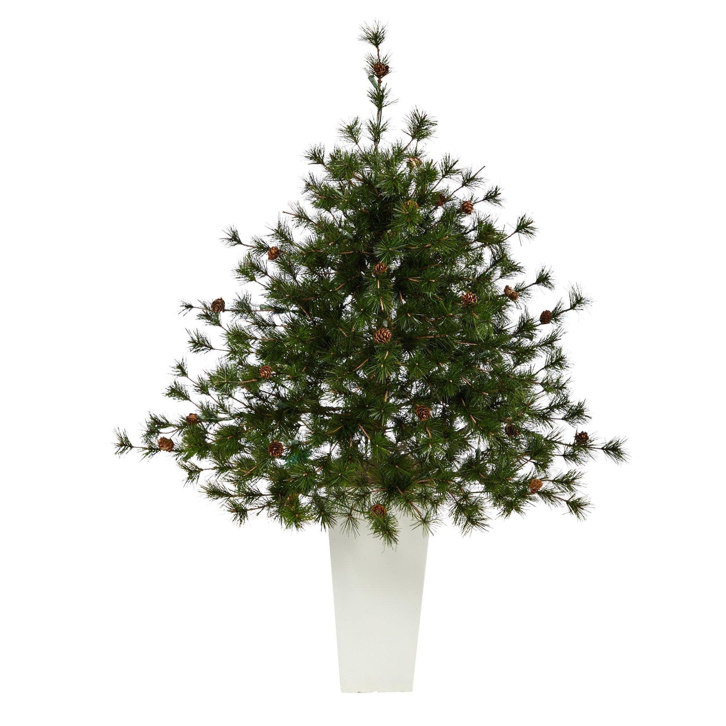 Árbol de Navidad artificial de pino de montaña de Colorado de 44" con 50 luces transparentes. 171 ramas flexibles y piñas en maceta