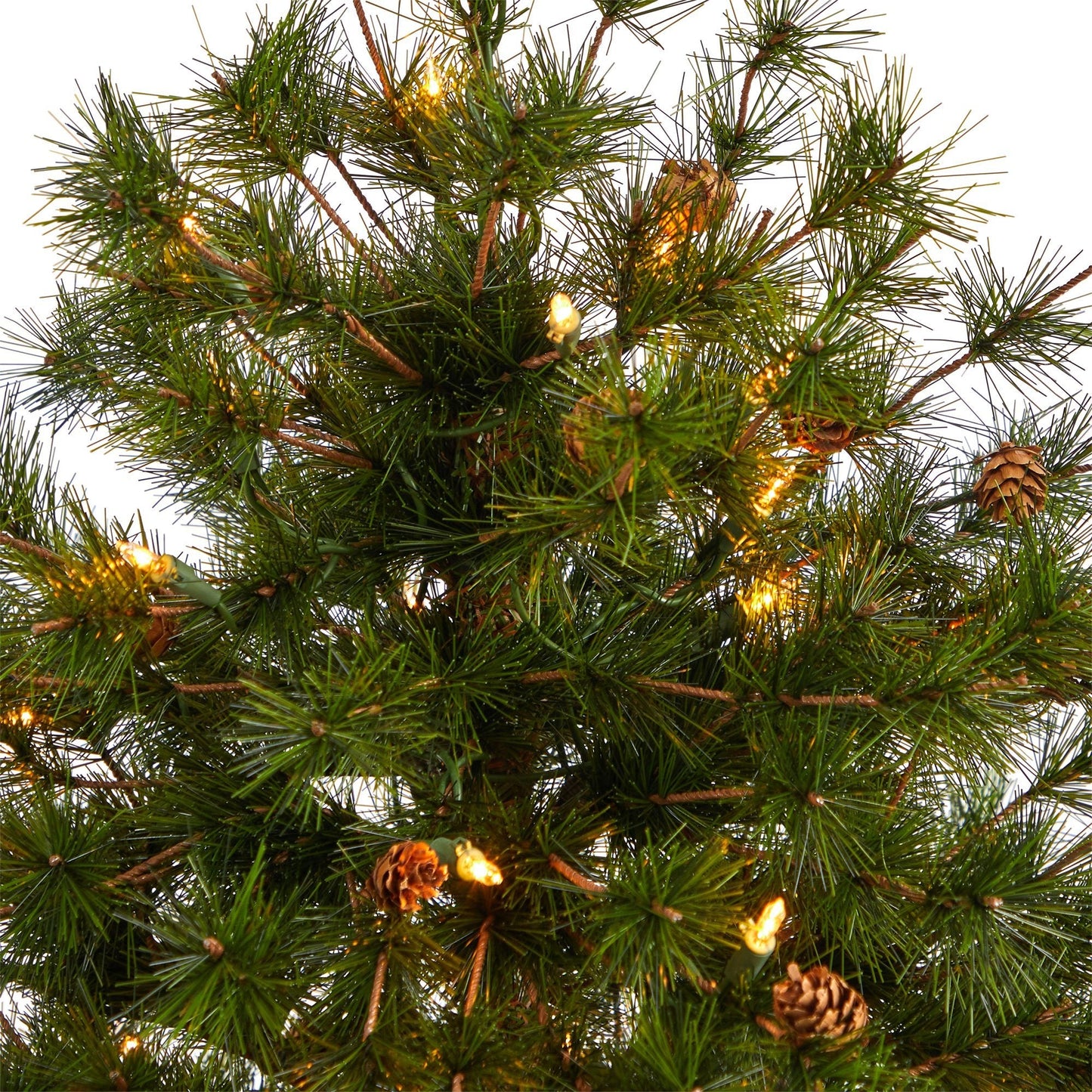 Árbol de Navidad artificial de pino de montaña de Colorado de 44" con 50 luces transparentes. 171 ramas flexibles y piñas en maceta