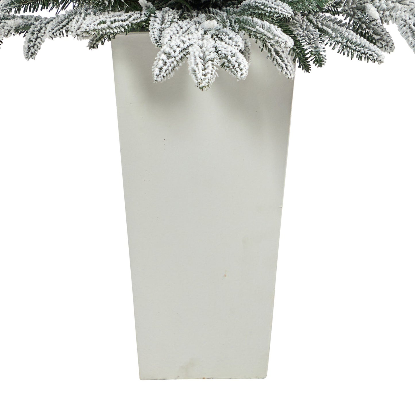 Árbol de Navidad artificial de abeto de Manchester flocado de 44" con 50 luces y 133 ramas flexibles en macetero blanco