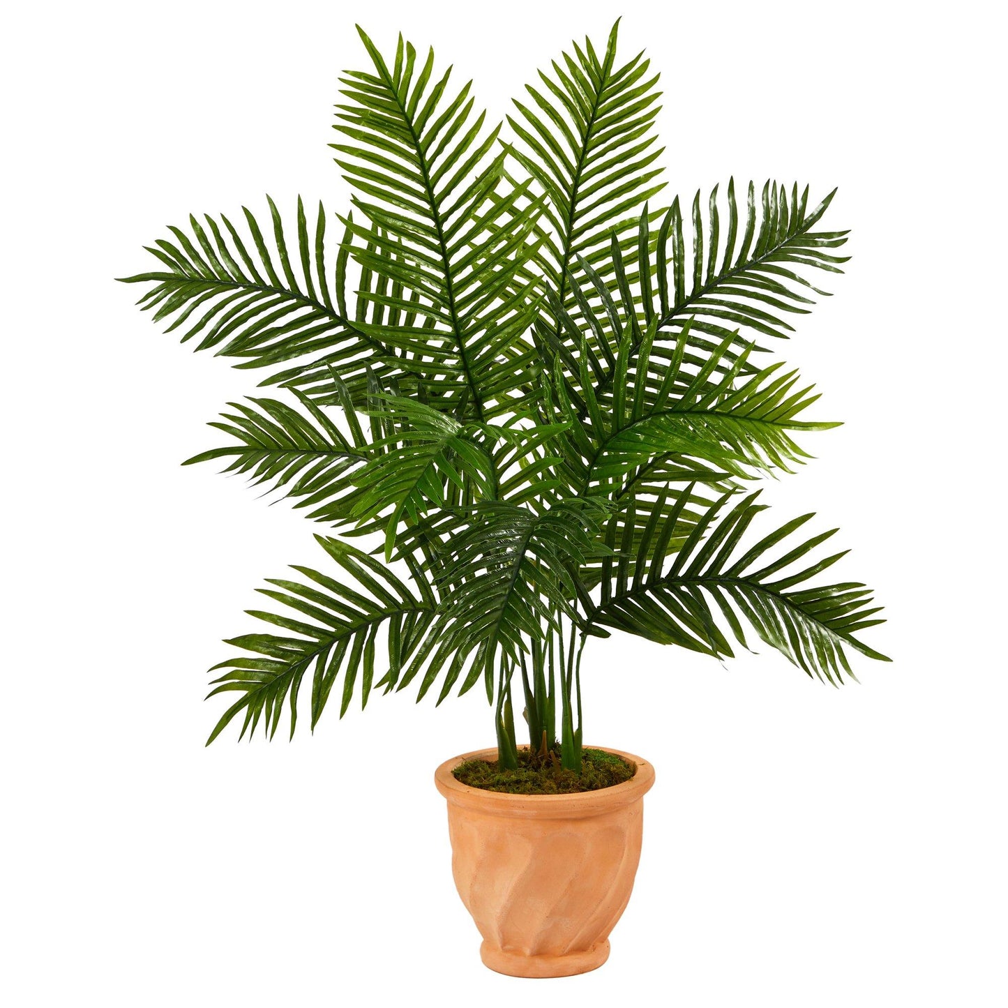 Palmera artificial de areca de 45” en macetero de terracota (tacto real)