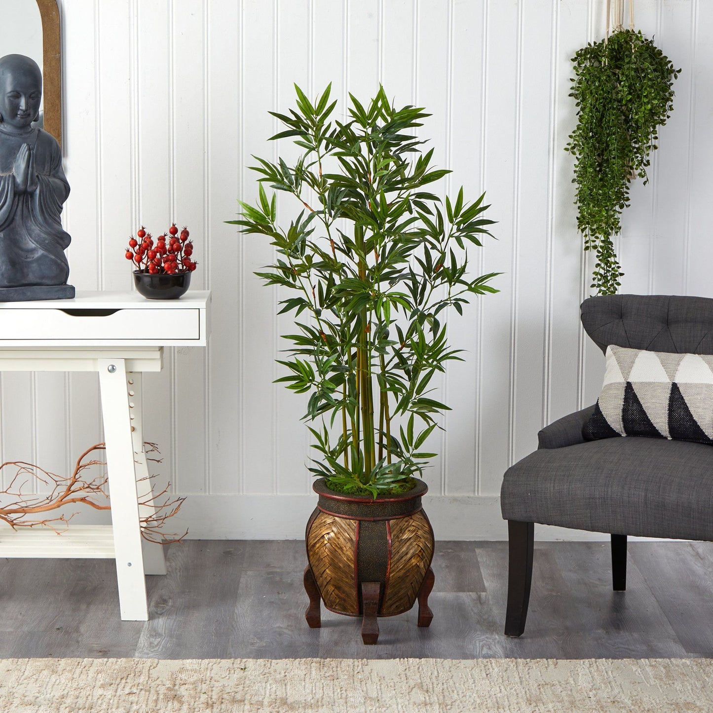 4.5’ Bamboo Palm Artificial Tree in Decorative Planter