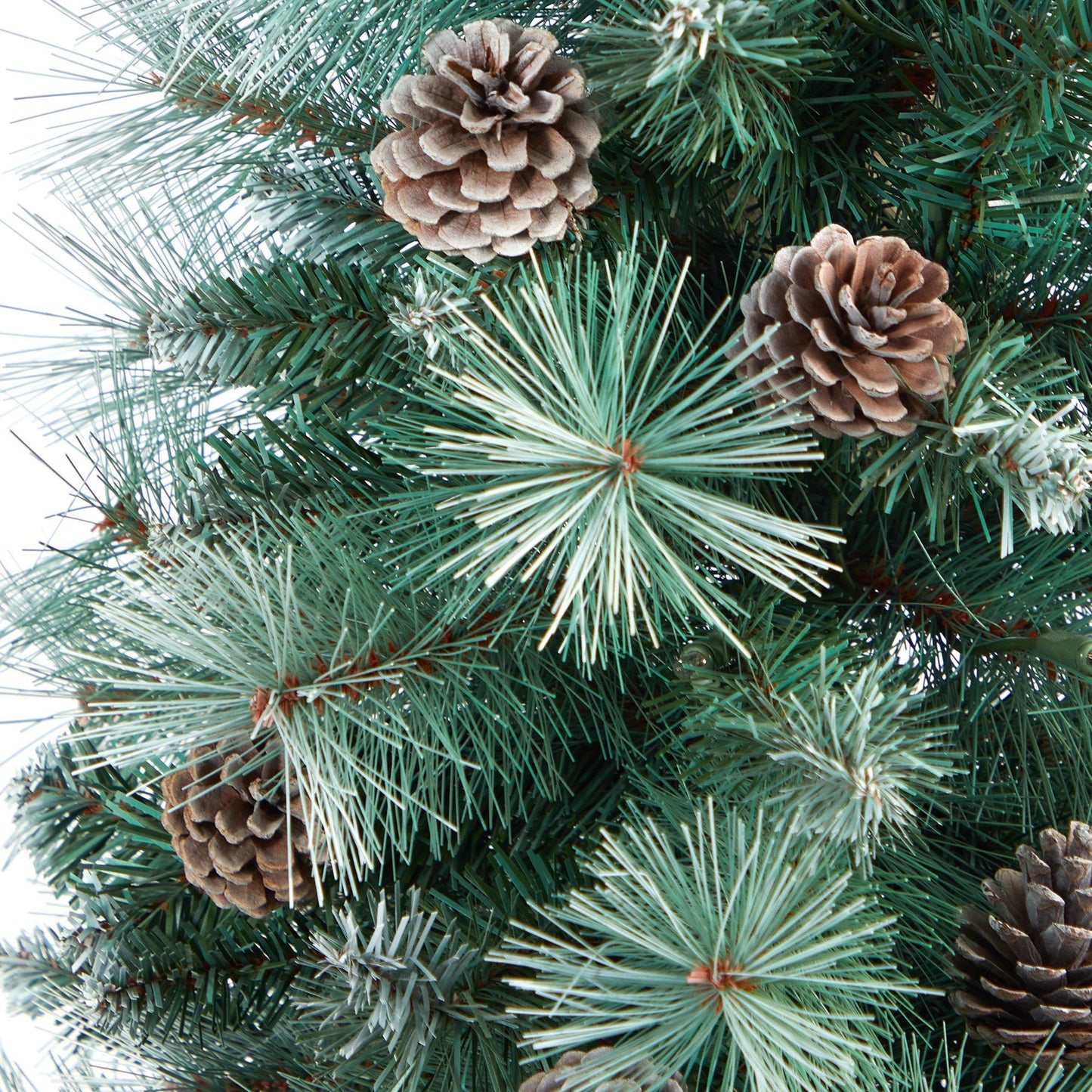 Árbol de Navidad artificial de pino de montaña de Columbia Británica con punta esmerilada de 4,5 pies y urna