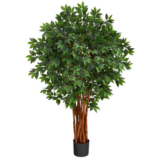 Árbol artificial de lichi de 4,5 pies con tronco natural