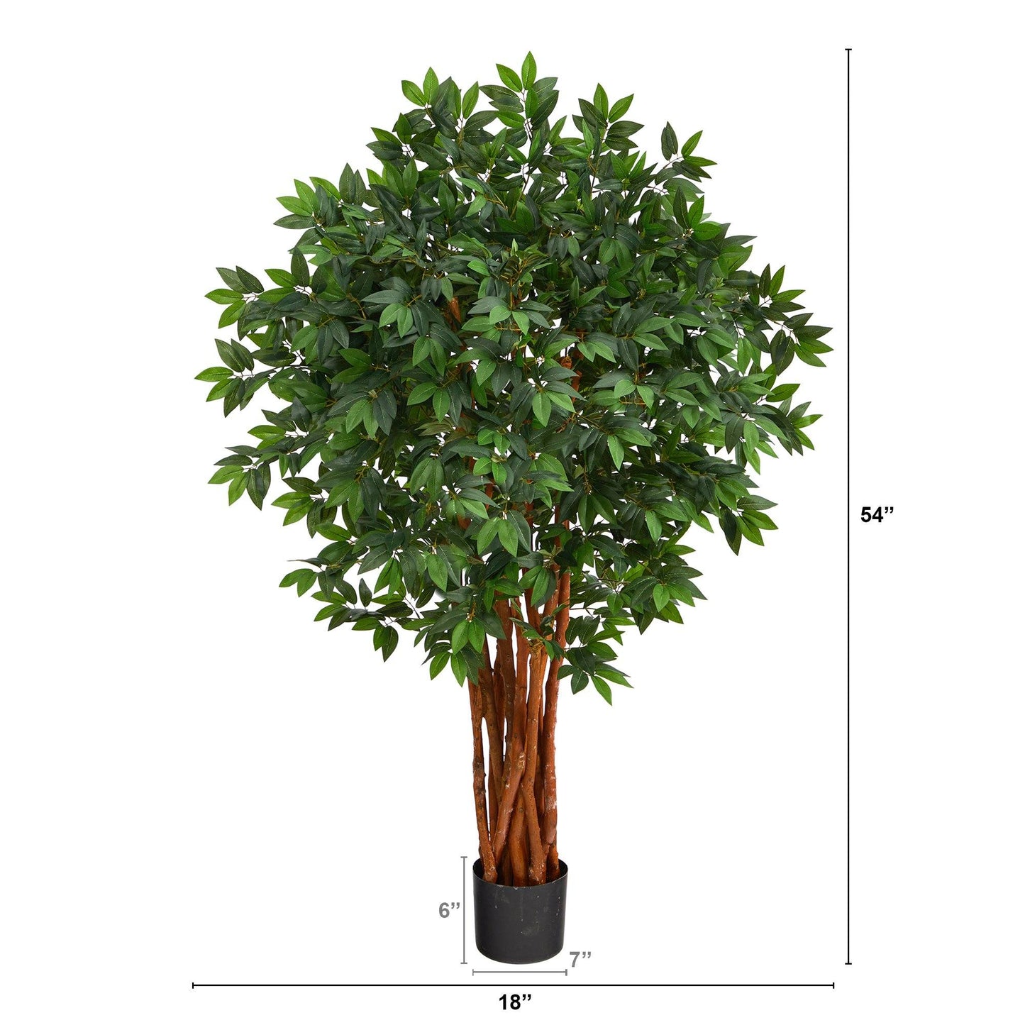 Árbol artificial de lichi de 4,5 pies con tronco natural