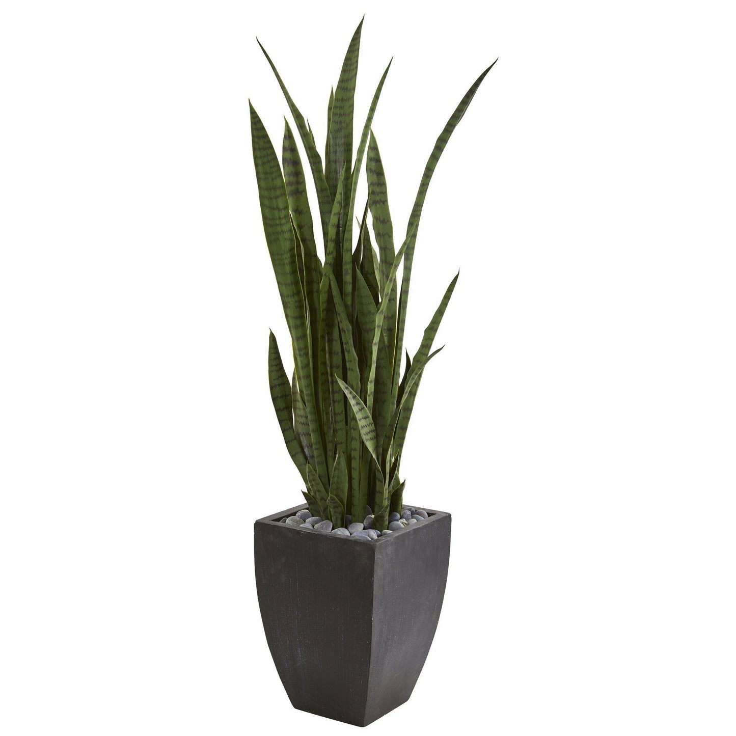 Planta artificial Sansevieria de 4,5' en macetero negro