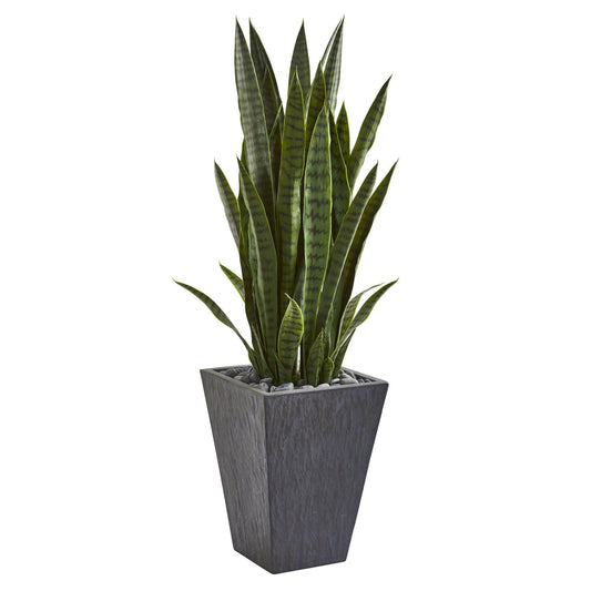 45” Sansevieria Artificial Plant in Sate Planter