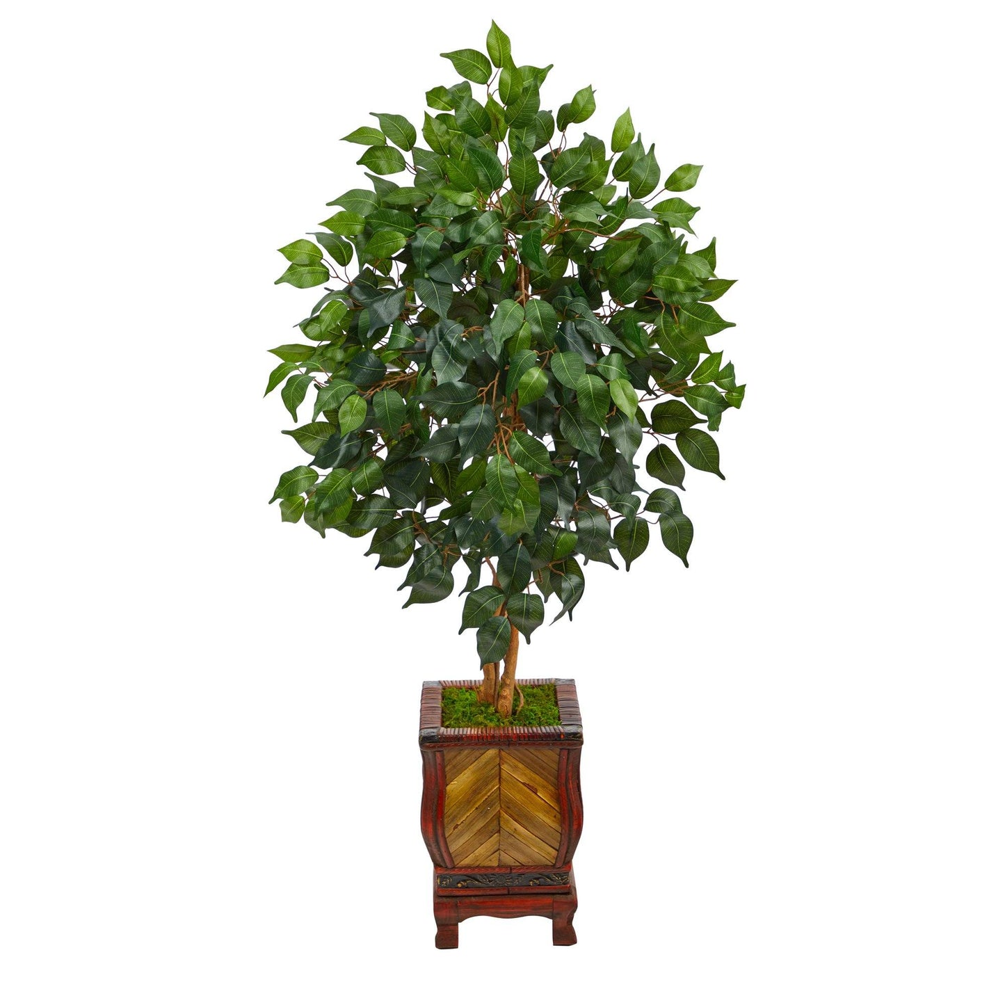 Árbol ficus artificial de 46” en macetero decorativo