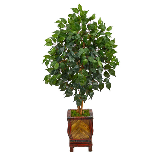 46” Ficus Artificial Tree in Decorative Planter