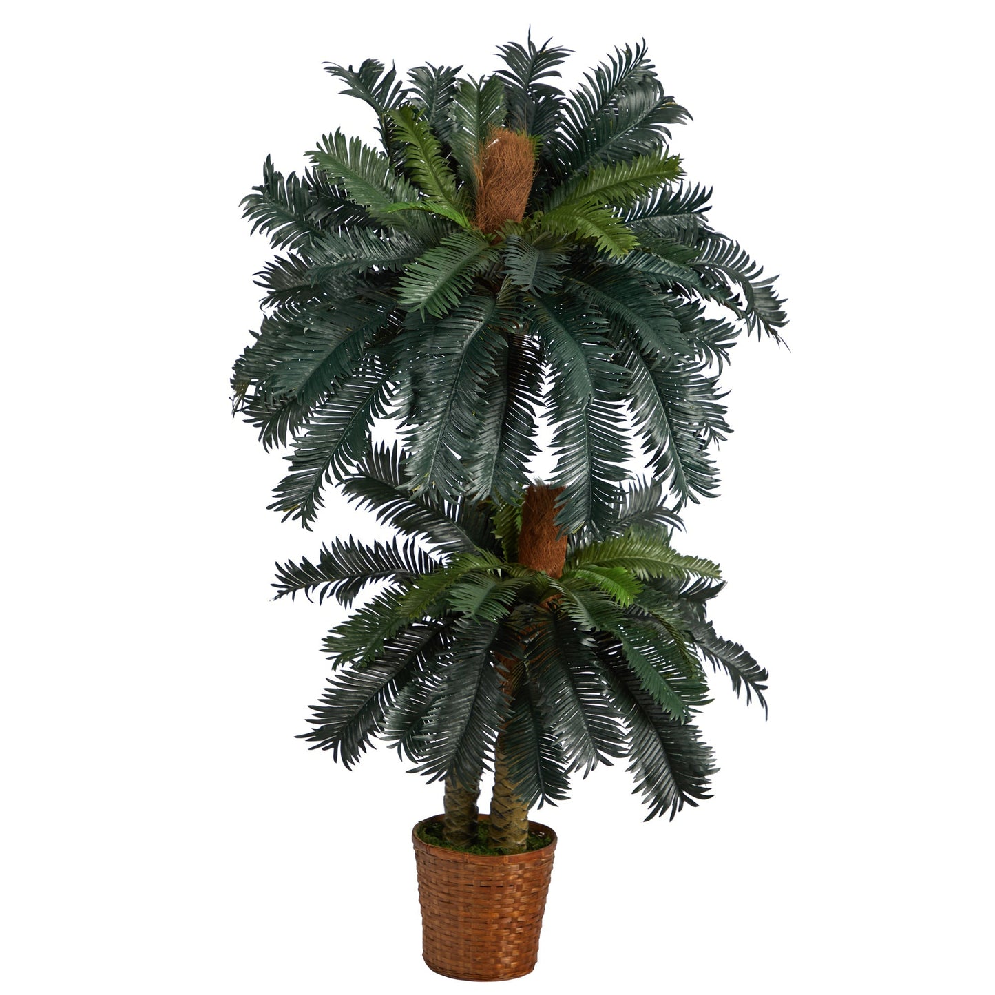 5’ and 3’ Double Sago Palm Artificial Tree with Basket