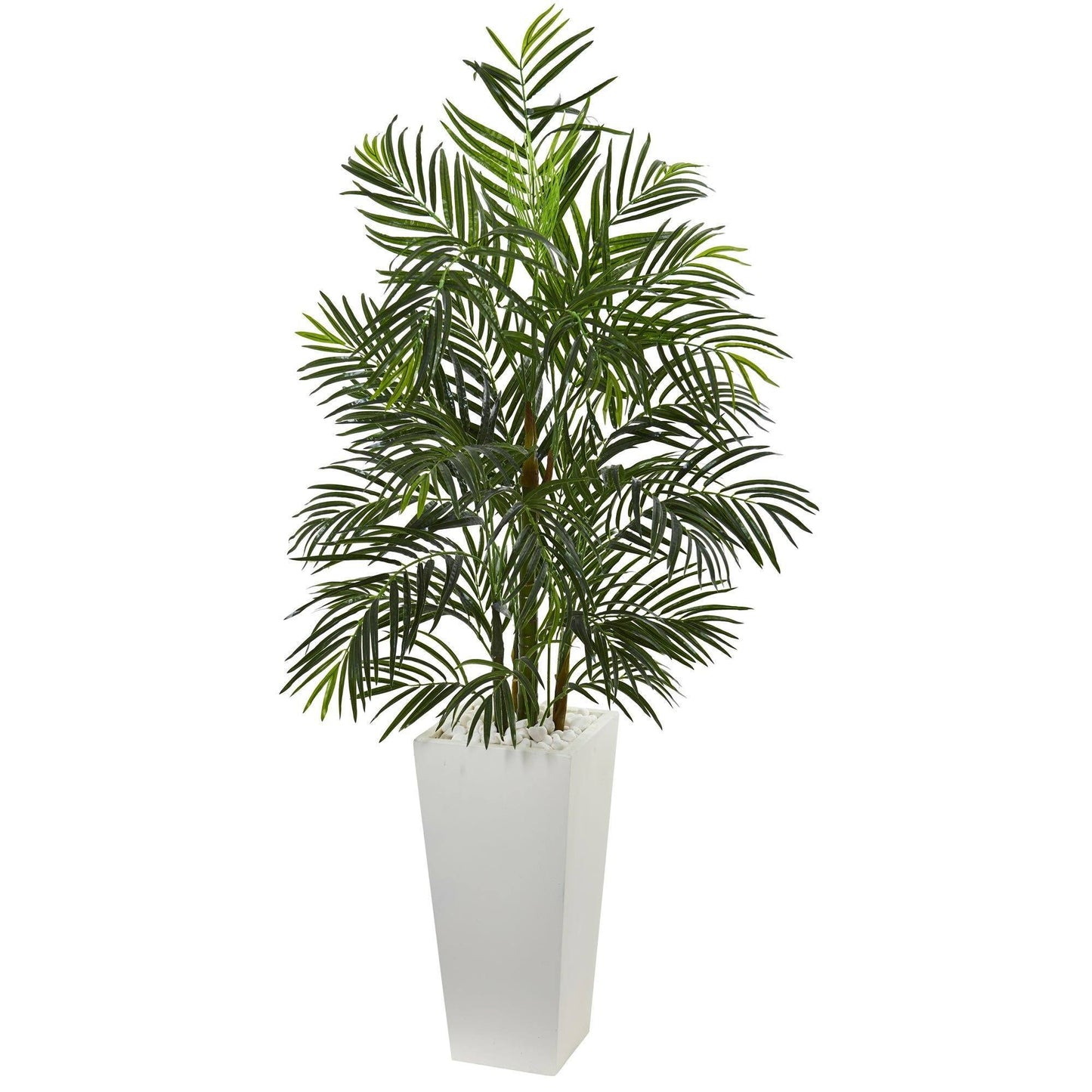 Palmier artificiel Areca de 5 pi dans une jardinière blanche (intérieur/extérieur)