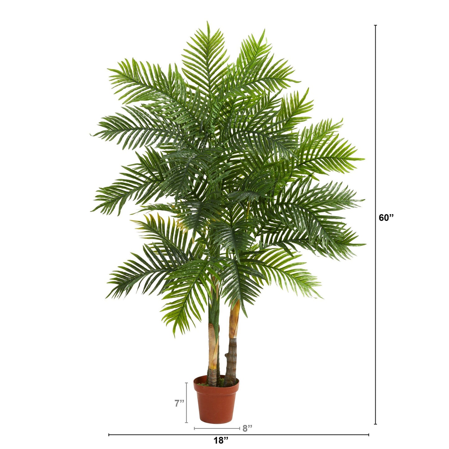 Palmera artificial de areca de 5 pies (tacto real)