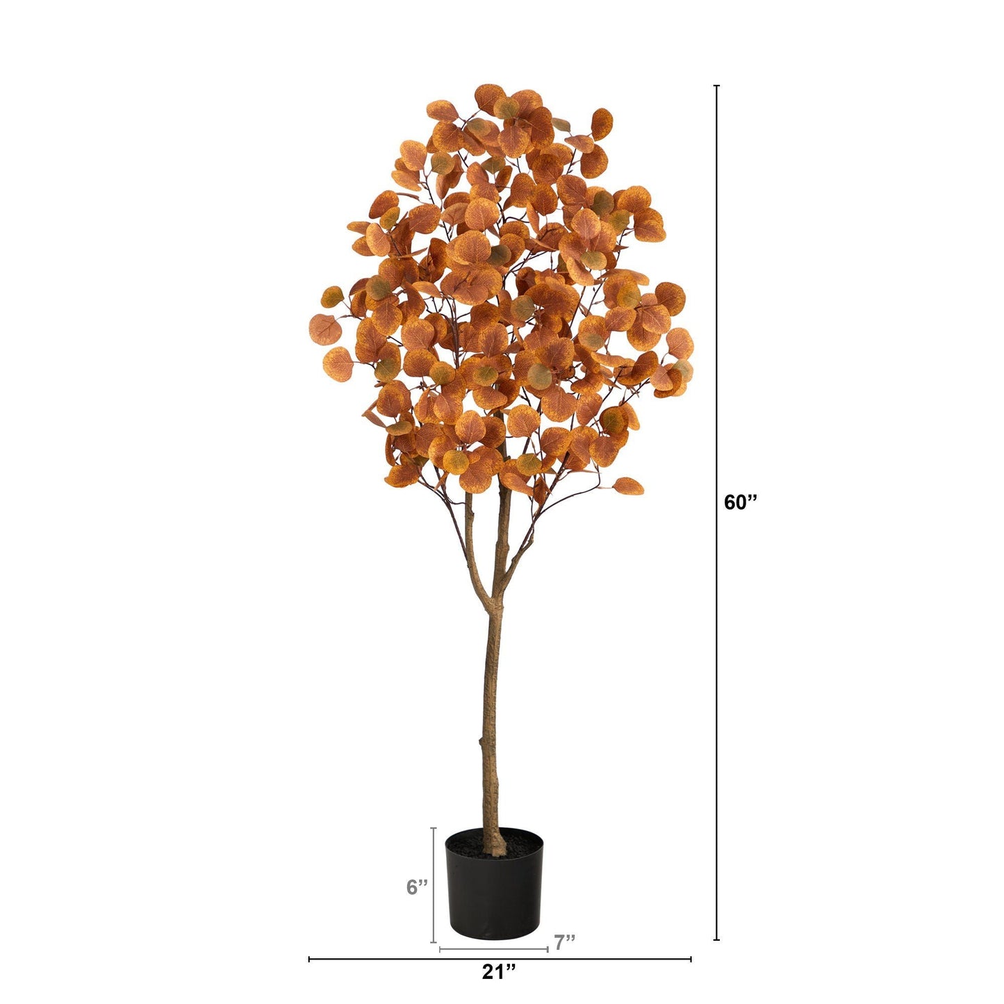 Árbol artificial de eucalipto otoñal de 5 pies