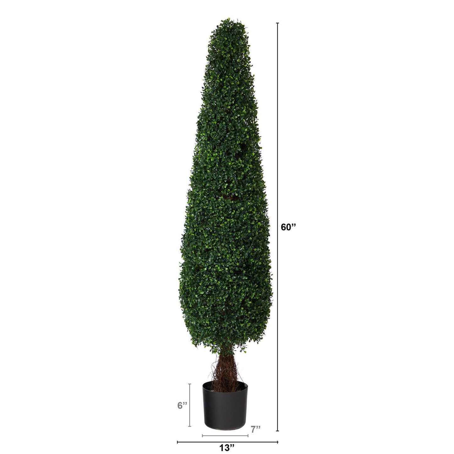 Árbol topiario artificial de boj de 5 pies resistente a los rayos UV (interior/exterior)