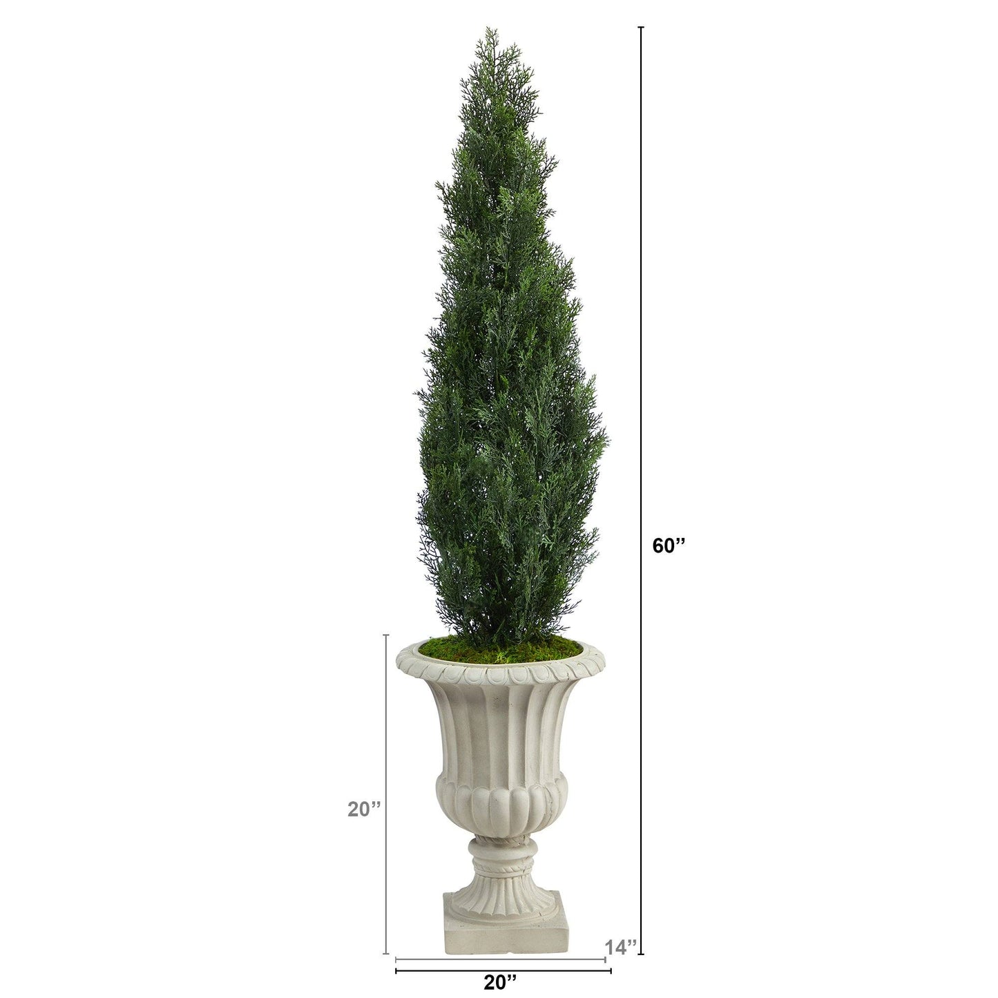 5' Cedar Artificial Tree in Sand Finished Urn (Indoor/Outdoor)