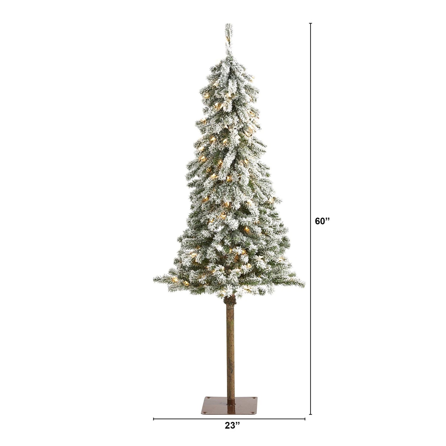 Árbol de Navidad artificial alpino flocado de 5 pies