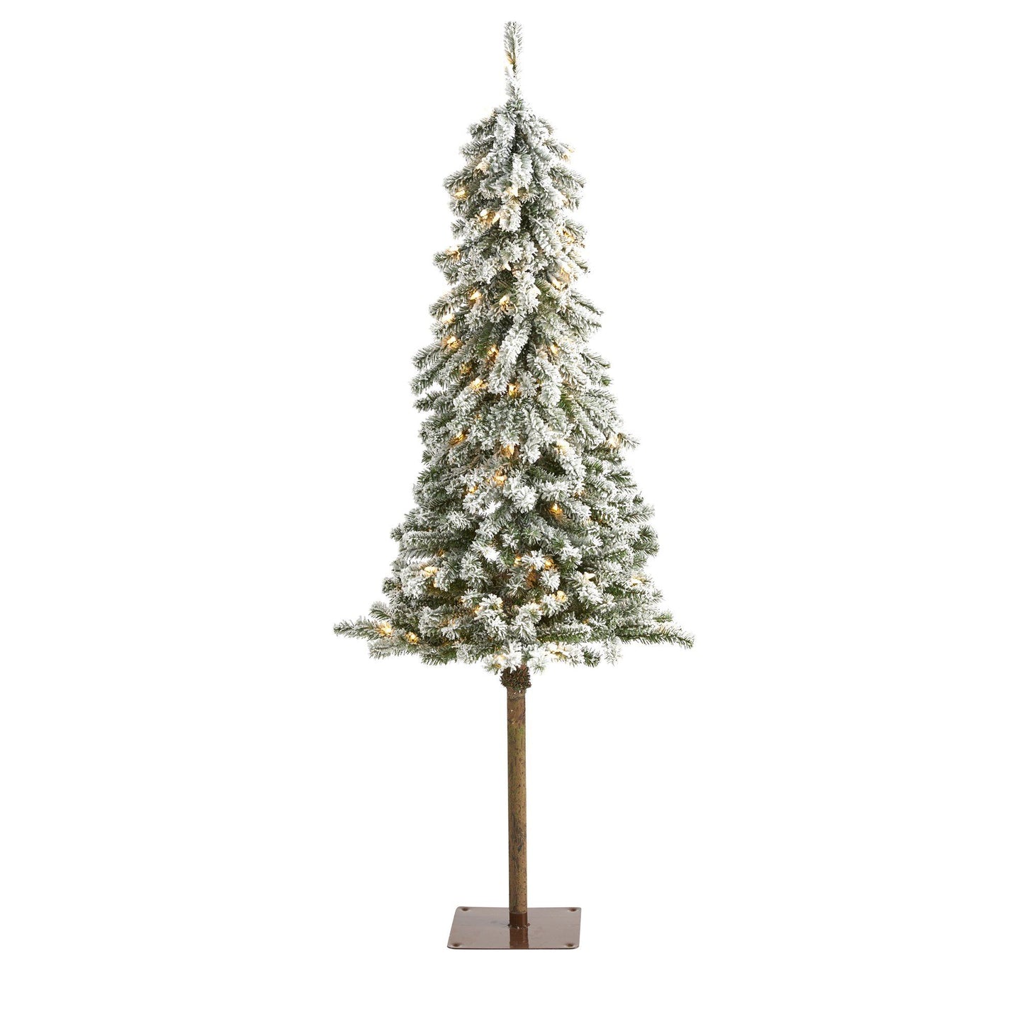 Árbol de Navidad artificial alpino flocado de 5 pies