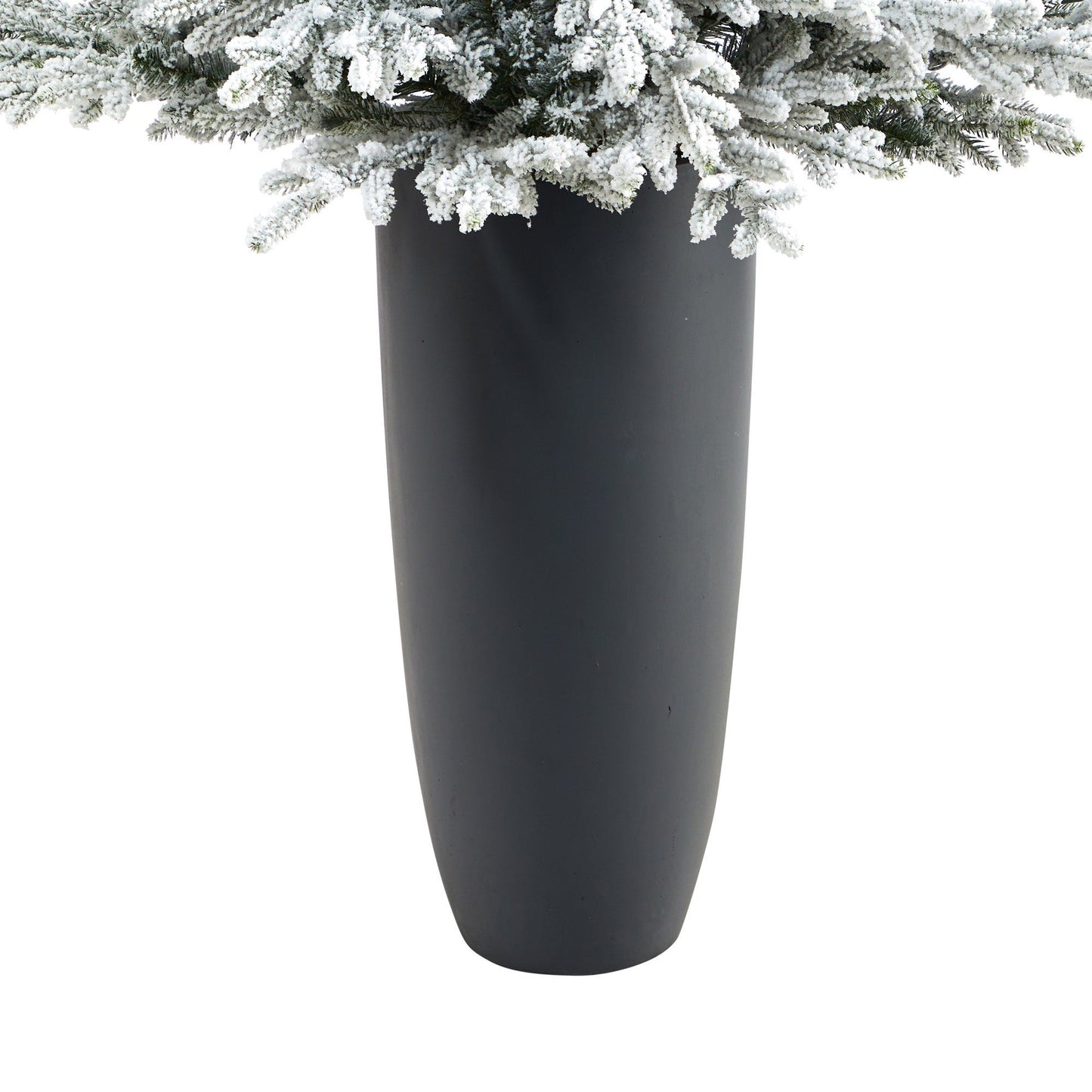 Árbol de Navidad artificial de abeto de Fraser flocado de 5 pies con 300 luces blancas cálidas y 967 ramas flexibles en maceta gris