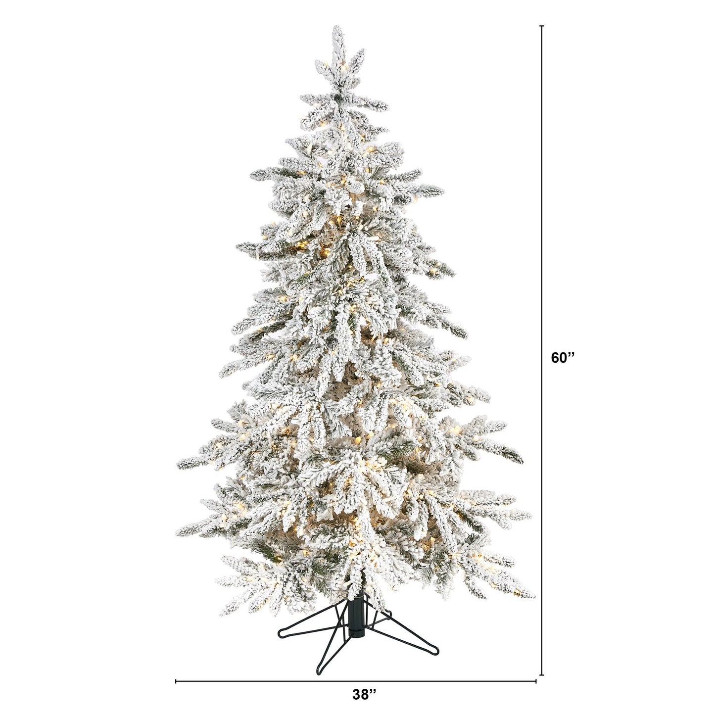 Árbol de Navidad artificial de abeto rocoso del norte flocado de 5 pies