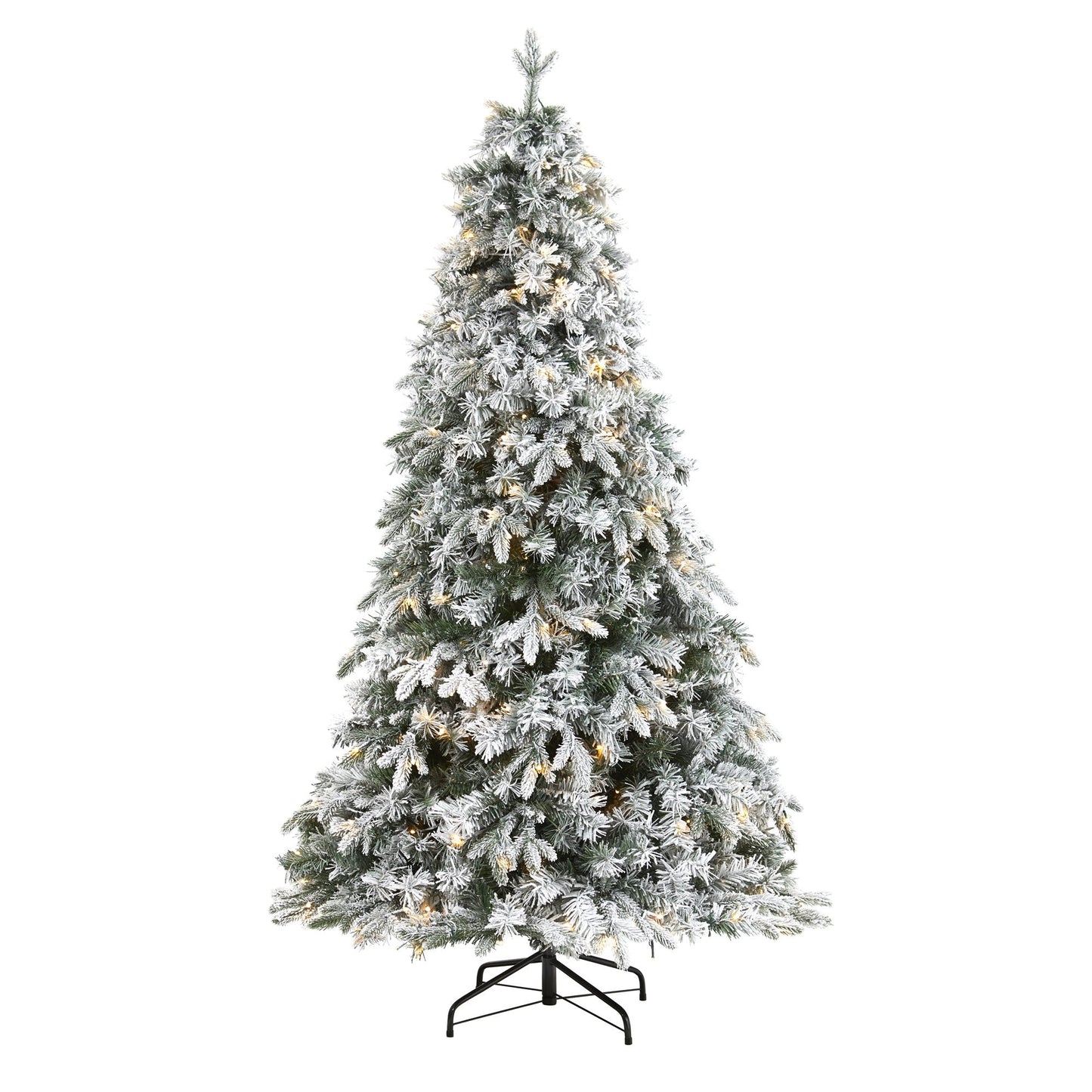 Sapin de Noël artificiel mixte floqué du Vermont de 5 pi avec 150 lumières LED transparentes