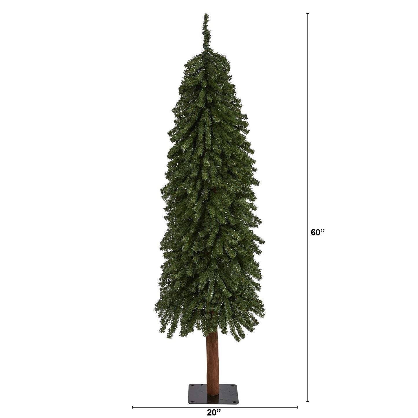 Árbol de Navidad artificial Grand Alpine de 5 pies con 469 ramas flexibles sobre un tronco natural