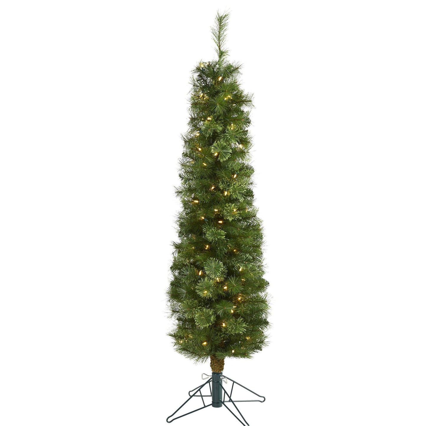 Sapin de Noël artificiel vert de 5 pi avec 100 lumières LED transparentes (multifonctionnelles) et 198 branches pliables