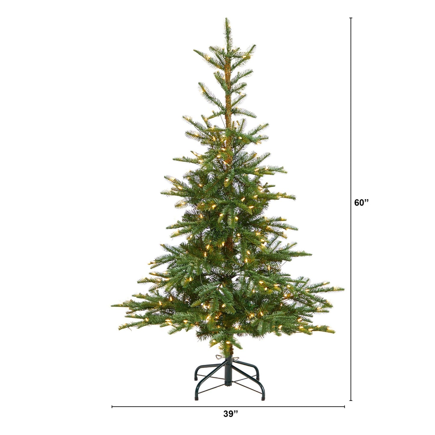 5’ Layered Washington Spruce Christmas Tree with 200 Clear Lights and 385 Bendable Branches