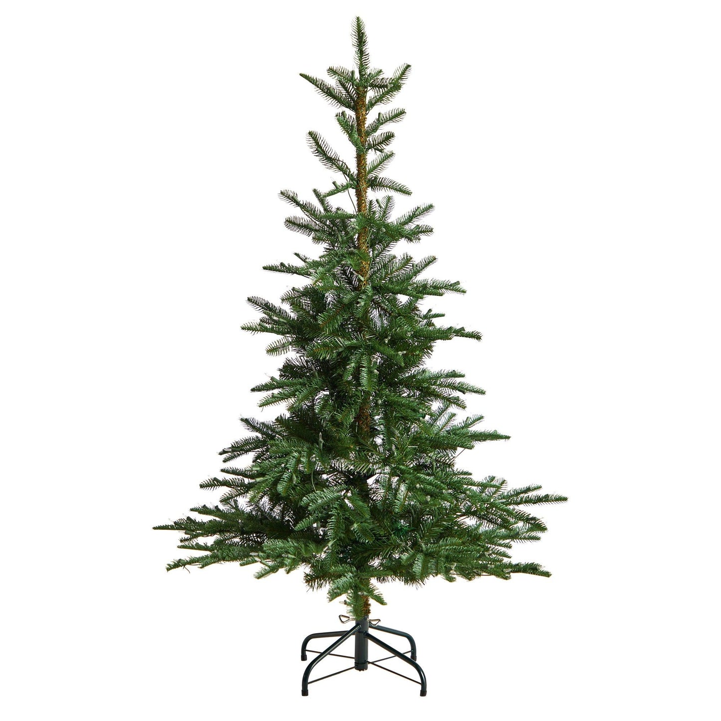 5’ Layered Washington Spruce Christmas Tree with 200 Clear Lights and 385 Bendable Branches - Green - Nearly Natural
