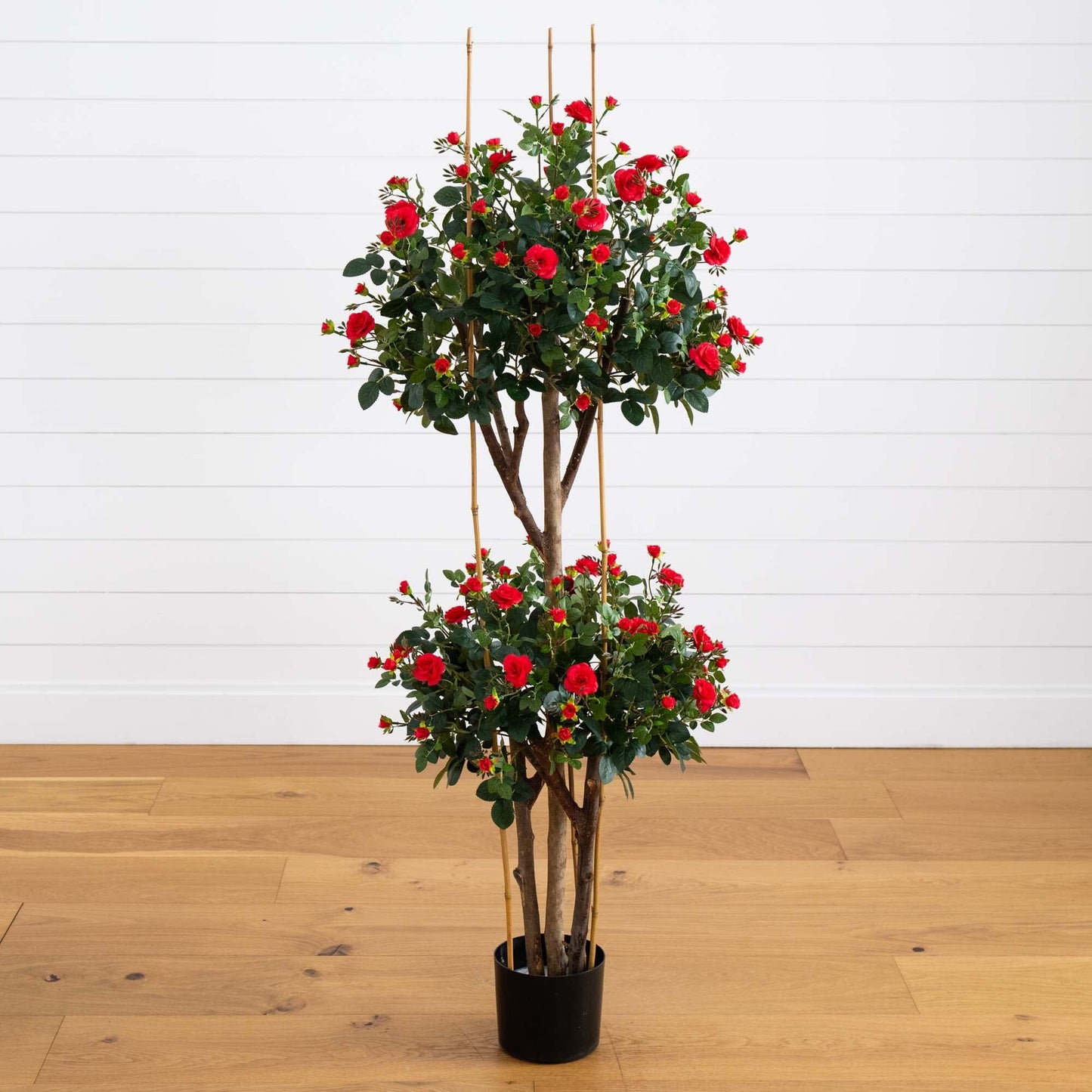 Mini árbol de rosas de seda de 5 pies