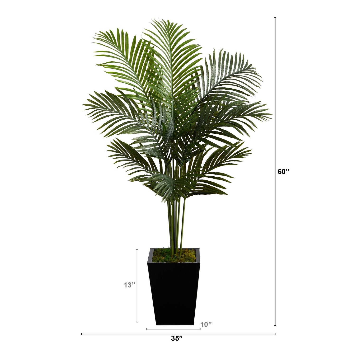 Palmier artificiel Paradise Palm de 5 pi dans une jardinière en métal noir